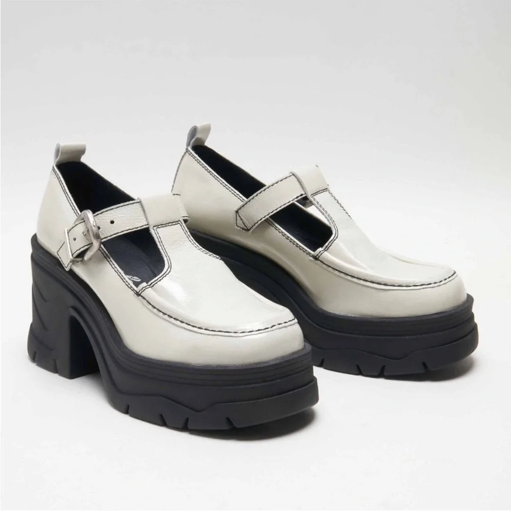 FREE PEOPLE Antique Ivory Mayla Platform Mary Janes